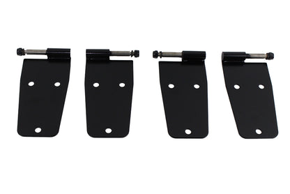 Jeep CJ/YJ Hardtop Door Hinge Set Without Mirror Holes 4 Pieces 76-93 CJ and Wrangler YJ Powdercoat Black Kentrol-1