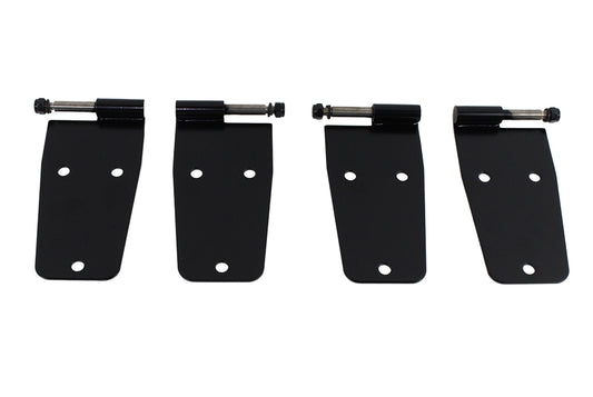 Jeep CJ/YJ Hardtop Door Hinge Set Without Mirror Holes 4 Pieces 76-93 CJ and Wrangler YJ Powdercoat Black Kentrol-1