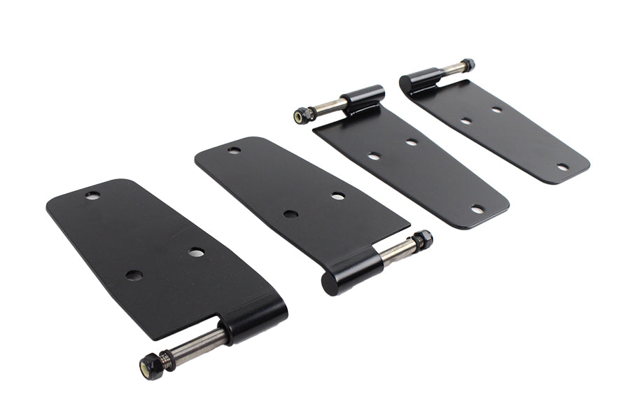 Kentrol Jeep CJ/YJ Hardtop Door Hinge Set Without Mirror Holes 4 Pieces 76-93 CJ and Wrangler YJ Powdercoat Black Kentrol