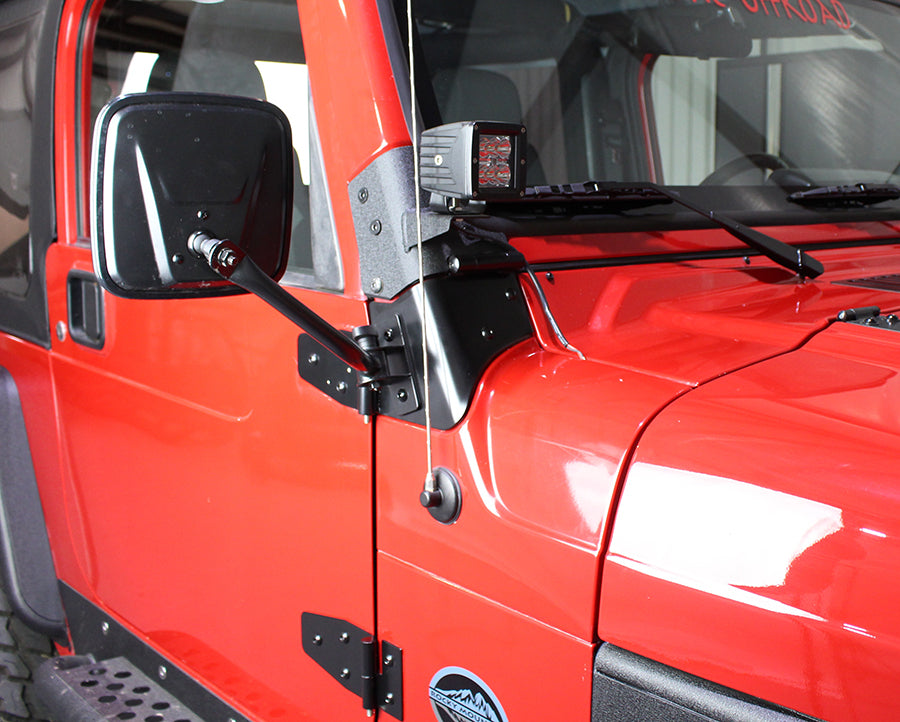 Kentrol Jeep TJ Windshield Hinge Pair 97-06 Wrangler TJ Powdercoat Black Kentrol