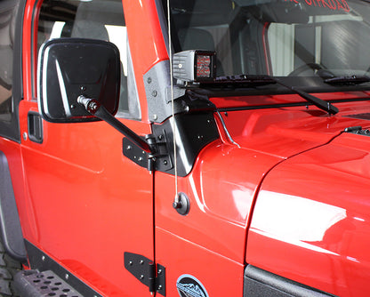 Jeep TJ Windshield Hinge Pair 97-06 Wrangler TJ Powdercoat Black Kentrol-5