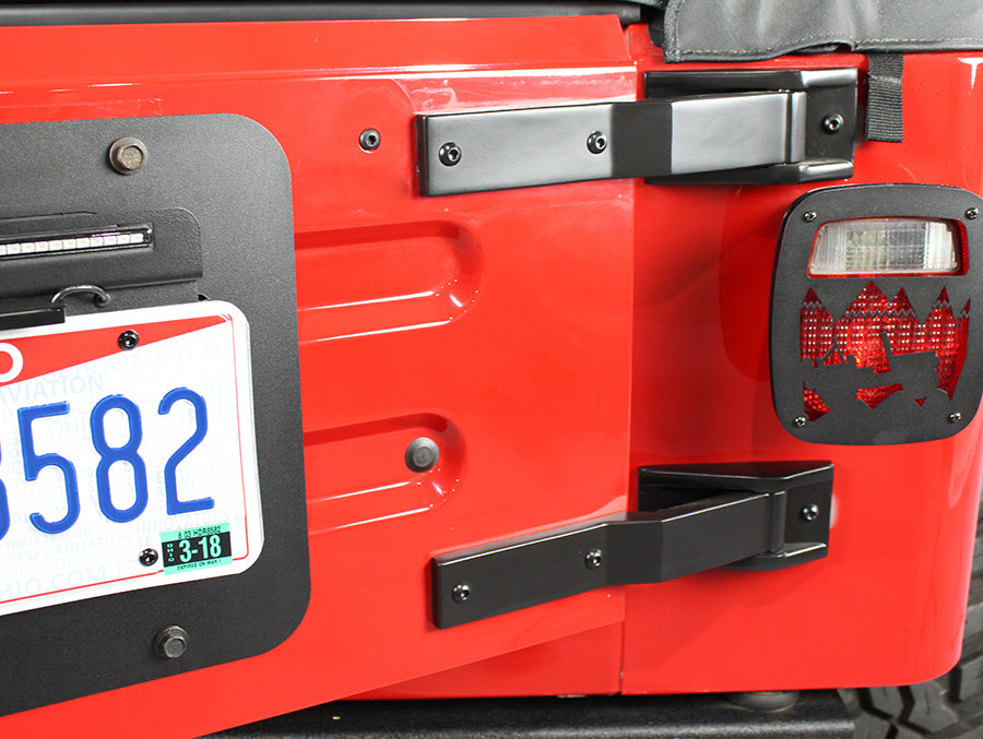 Kentrol Jeep TJ Tailgate Hinge Pair 97-06 Wrangler TJ Powdercoat Black Kentrol