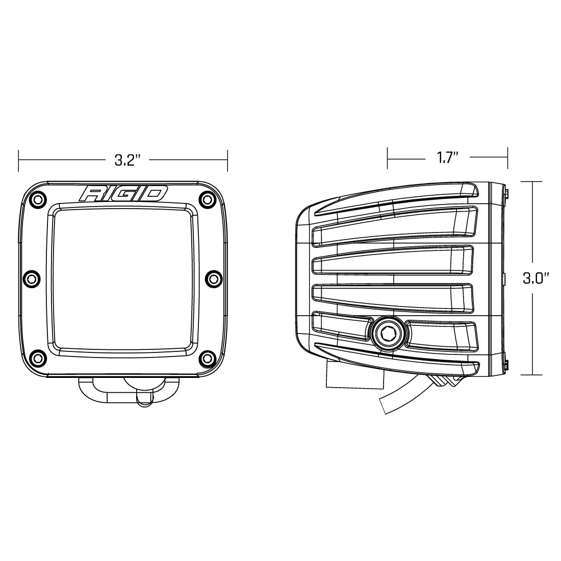 SAE J583 Compliant Selective Yellow Fog Light Pair D-Series Pro Street Legal Surface Mount Rigid Industries-1