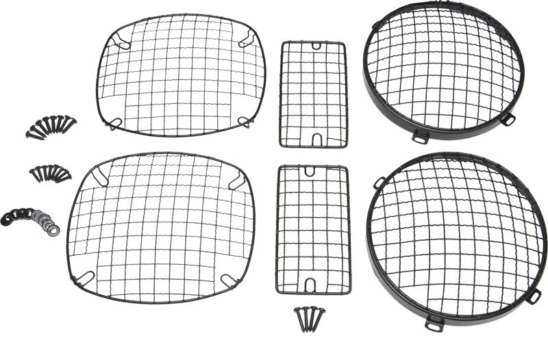 Kentrol Jeep TJ Wire Mesh Guard Set 6 Pieces 97-06 Wrangler TJ Powdercoat Black Kentrol