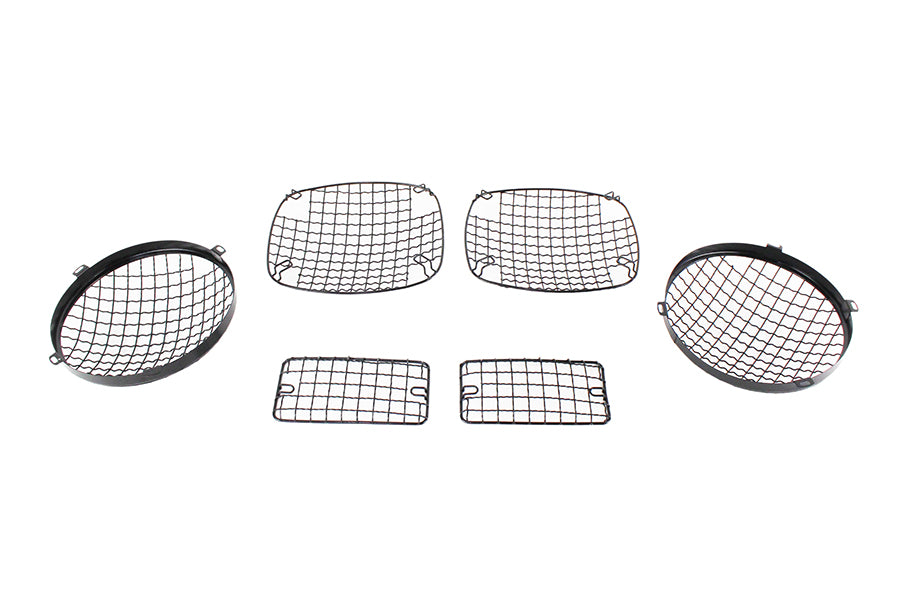Kentrol Jeep TJ Wire Mesh Guard Set 6 Pieces 97-06 Wrangler TJ Powdercoat Black Kentrol