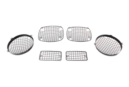 Jeep TJ Wire Mesh Guard Set 6 Pieces 97-06 Wrangler TJ Powdercoat Black Kentrol-2