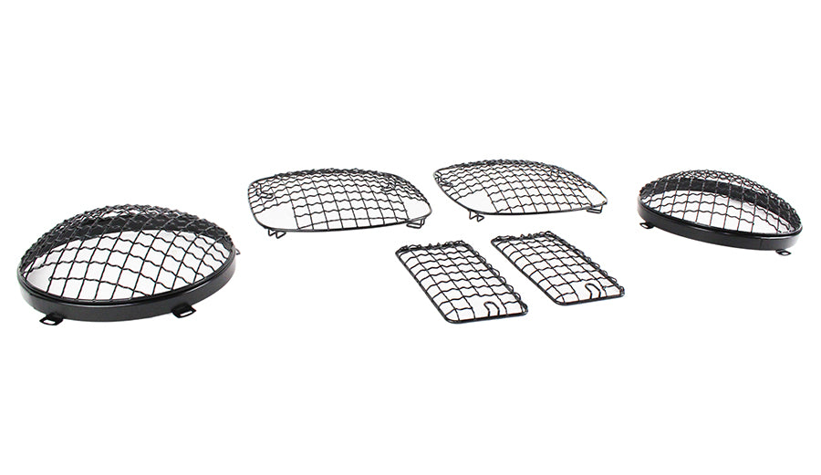 Kentrol Jeep TJ Wire Mesh Guard Set 6 Pieces 97-06 Wrangler TJ Powdercoat Black Kentrol