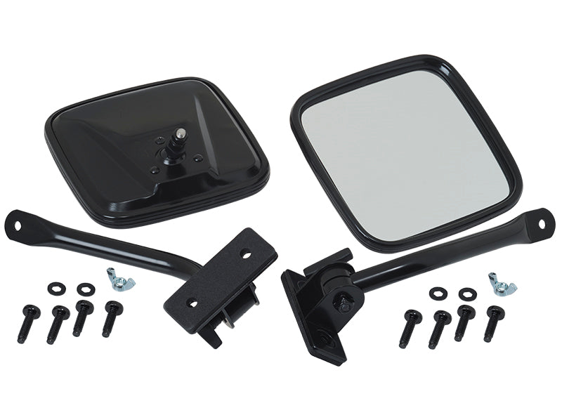 Kentrol Jeep TJ/JK E-Z Detach Mirrors Pair 97-18 Wrangler TJ/JK Powdercoat Black Kentrol