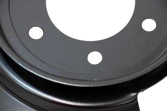 Jeep CJ Disc Brake Dust Cover for 55-83 Jeep CJ Black Powdercoat Stainless Kentrol-1