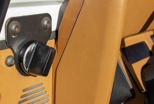 Kentrol Jeep CJ/YJ Windshield Knobs Pair 76-95 CJ and Wrangler YJ Powdercoat Black Kentrol