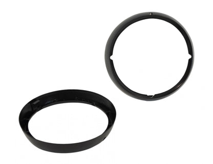 Jeep CJ Headlight Bezels Pair 72-86 CJ Powdercoat Black Kentrol-3