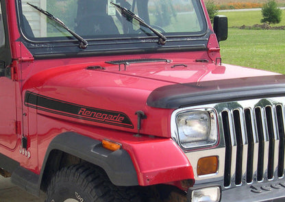 Jeep CJ/YJ Hood Kit With TJ Style Hood Catch 78-95 CJ and Wrangler YJ Powdercoat Black Kentrol-5