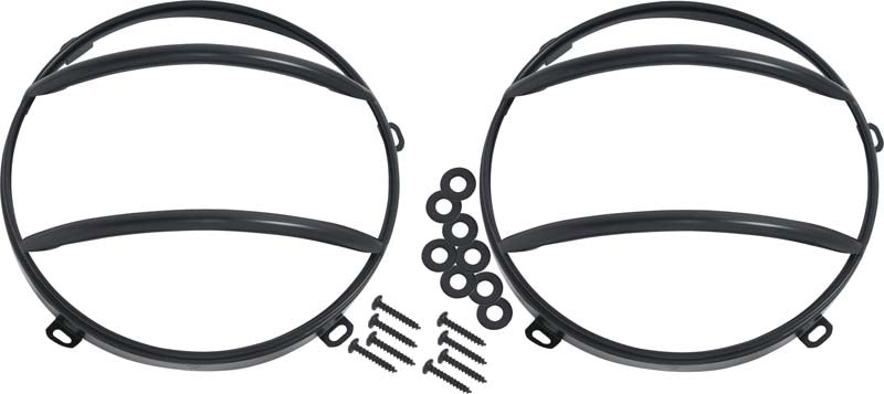 Kentrol Jeep JK Euro Headlight Guards Pair  07-18 Wrangler JK Powdercoat Black Kentrol