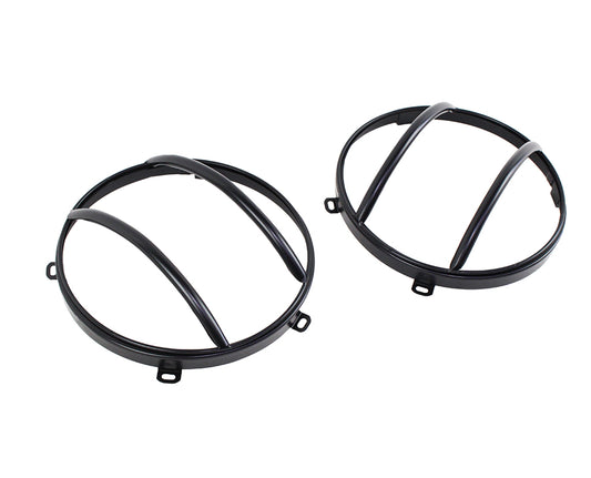 Jeep JK Euro Headlight Guards Pair 07-18 Wrangler JK Powdercoat Black Kentrol-1