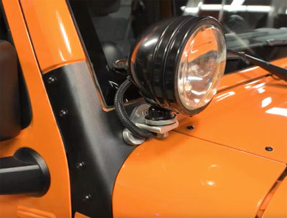 Jeep JK Windshield Supports Pair 07-18 Wrangler JK Powdercoat Black Kentrol-6