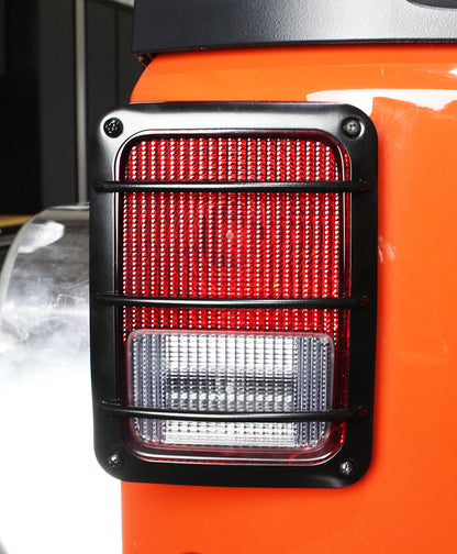 Jeep JK Taillight Guard Pair 07-18 Wrangler JK Powdercoat Black Kentrol-5