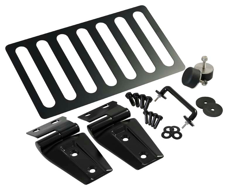 Kentrol Jeep JK Hood Kit Without Hood Catch 07-18 Wrangler JK Powdercoat Black Kentrol
