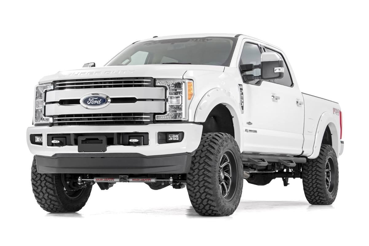 Rough Country 4.5 Inch Suspension Lift Kit 4 Inch Axle Diam w/V2 Shocks 17-19 F-250/350 4WD Diesel Rough Country