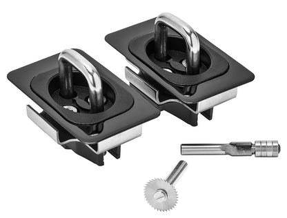 Gunmetal Flush Fit Retractable Tie-Down Anchors '95 -Up Dodge RAM 1500/2500/3500 14 -19 Toyota Tundra Crew Max 22+ Hyundai Santa SpeedStrap-5