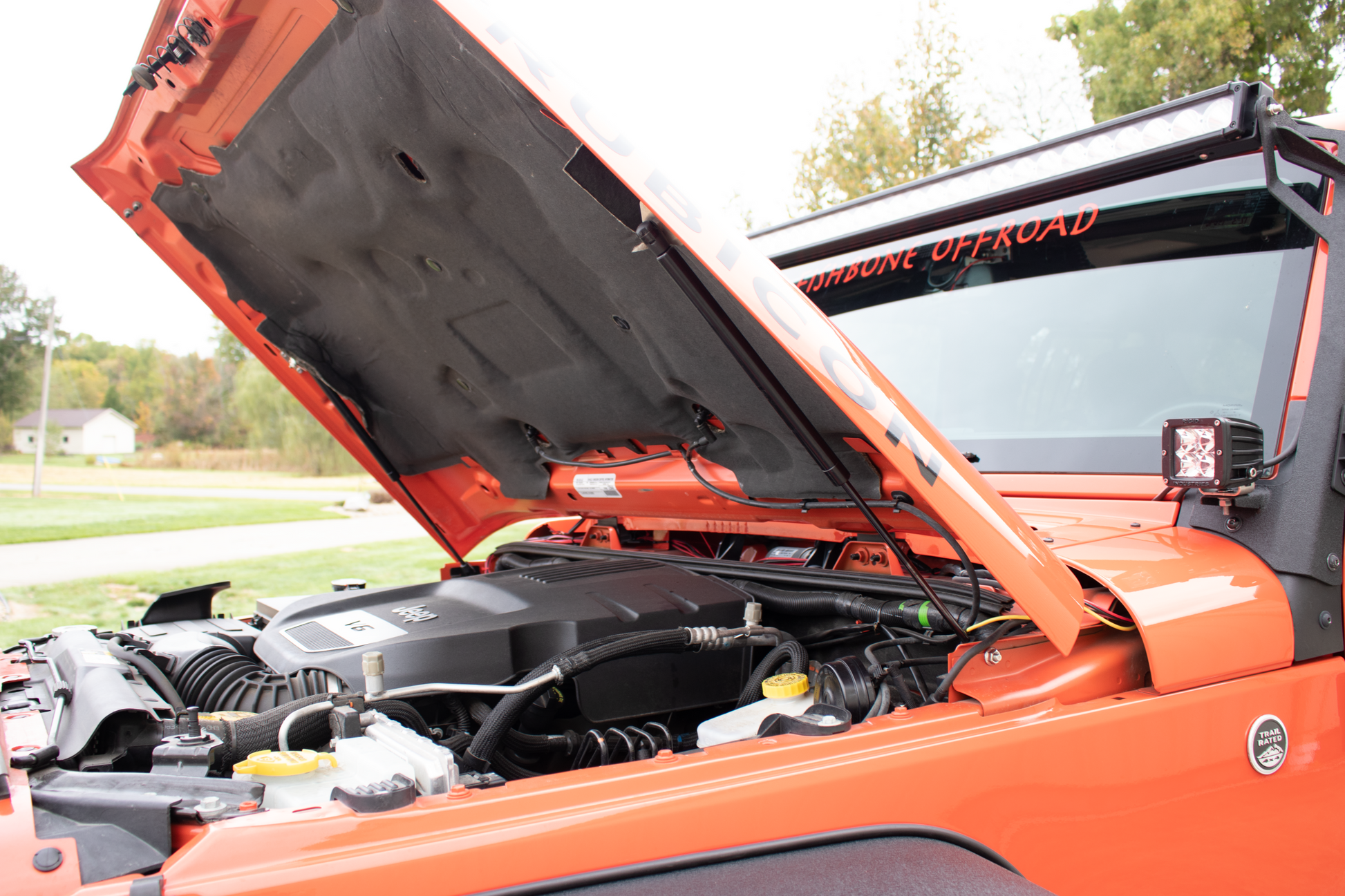 Kentrol Jeep JK Hoold Lift Support Black Painted Steel Kentrol