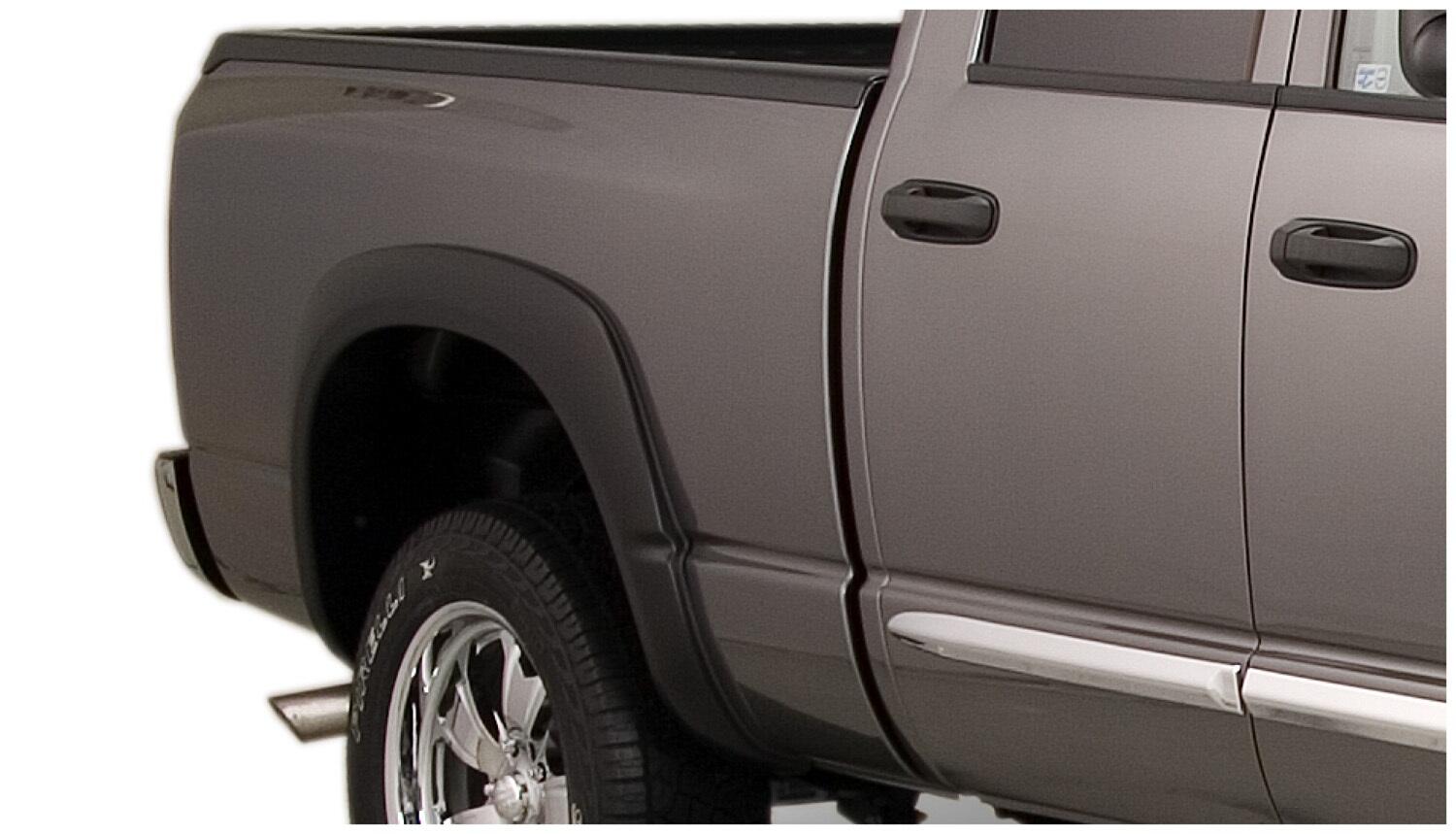 Black OE Style Smooth Finish 4-Piece Fender Flare Set For 2002-2005 Dodge Ram 1500 2003-2005 Ram 2500, 3500 (Excludes Dually) Bushwacker