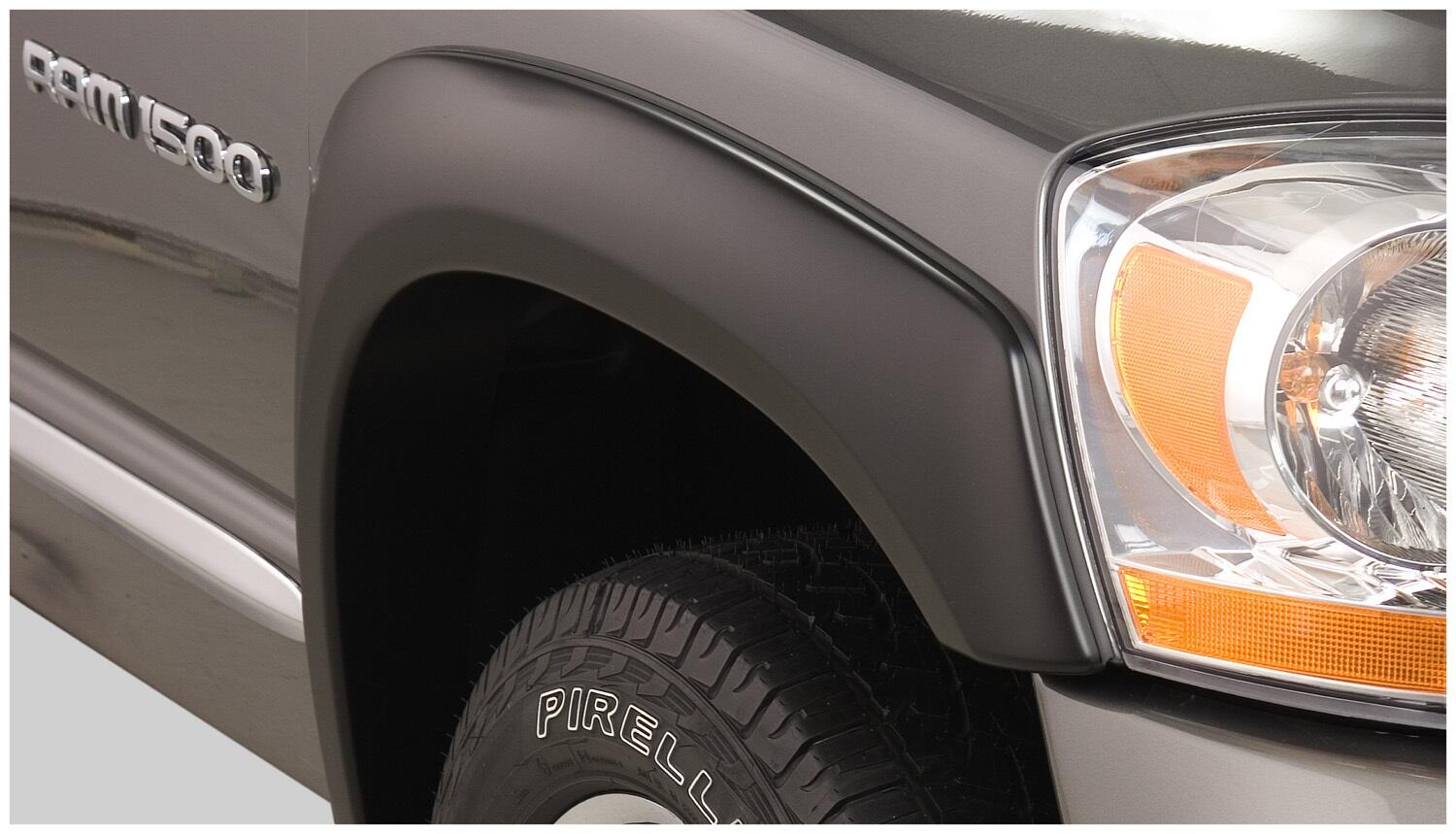 Black OE Style Smooth Finish 4-Piece Fender Flare Set For 2002-2005 Dodge Ram 1500 2003-2005 Ram 2500, 3500 (Excludes Dually) Bushwacker-1