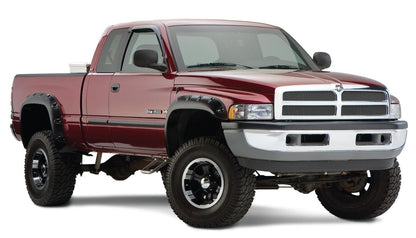 Black Pocket/Rivet Style Smooth Finish 4-Piece Fender Flare Set For 1994-2001 Dodge Ram 1500 1994-2002 Ram 2500, 3500 (Excludes Dually) Fit 78/96 Inch Bed Bushwacker-4