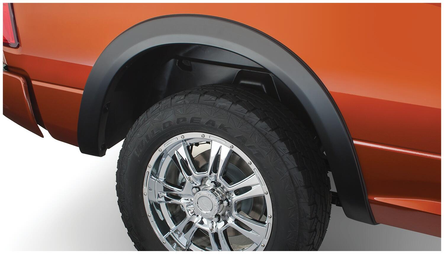 Black OE Style Smooth Finish 4-Piece Fender Flare Set For 09-18 Dodge Ram 1500 (Excludes R/T/Rebel) 19-23 Ram 1500 Classic Bushwacker-1