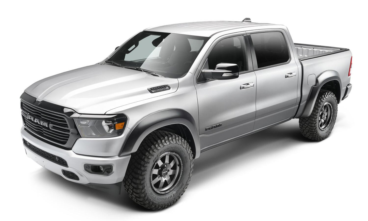 Black Extendafender Style Smooth Finish 4-Piece Fender Flare Set For 2019-2022 Ram 1500 Will Not Fit Rebel And Trx Models Bushwacker-1