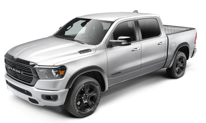 Black OE Style Smooth Finish 4-Piece Fender Flare Set For 2019-2022 Ram 1500 Will Not Fit Rebel And Trx Models Bushwacker