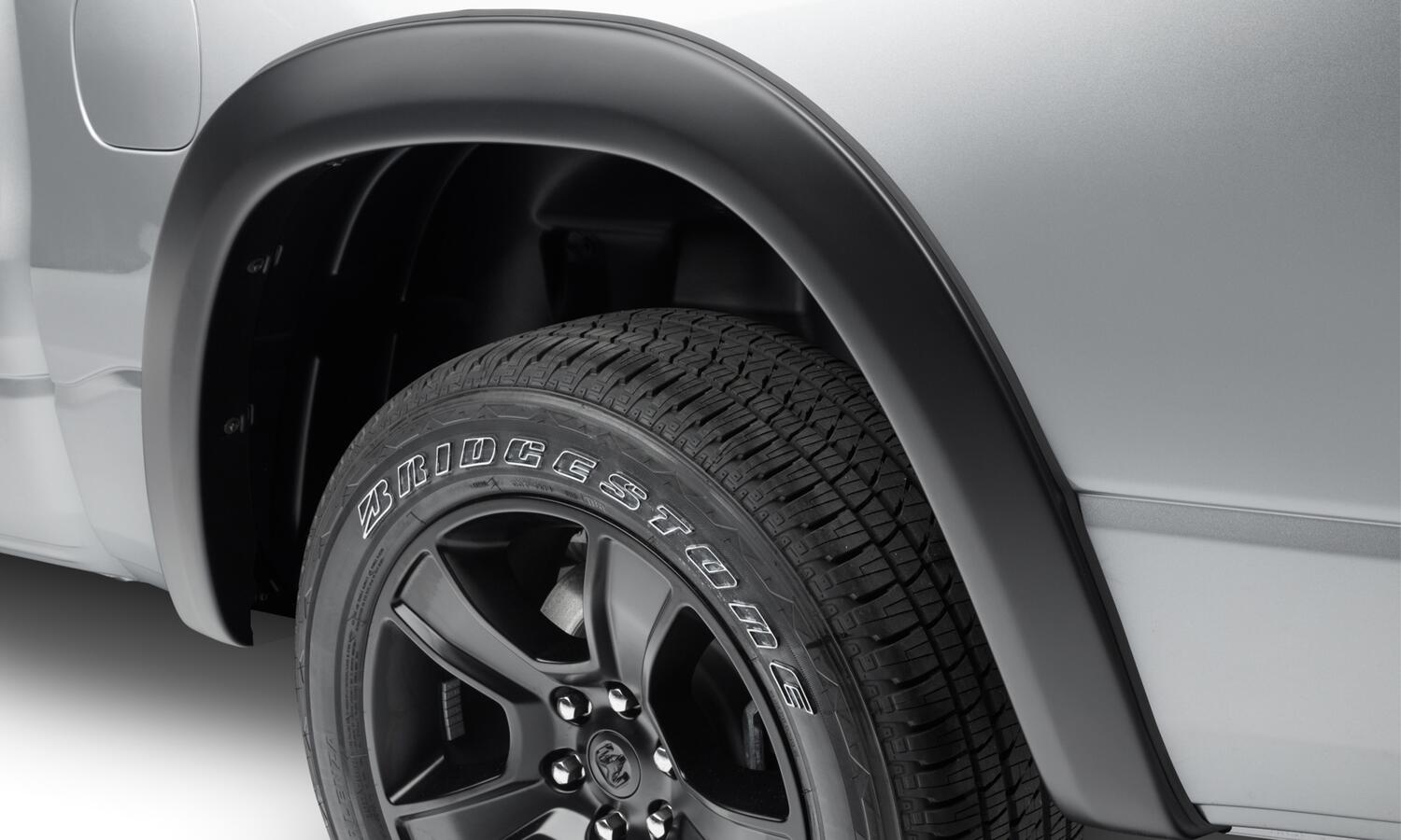 Black OE Style Smooth Finish 4-Piece Fender Flare Set For 2019-2022 Ram 1500 Will Not Fit Rebel And Trx Models Bushwacker-1