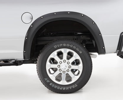 Black Pocket/Rivet Style Smooth Finish 4-Piece Fender Flare Set For 2019-2026 Ram 2500/3500, Includes Dually Bushwacker-2
