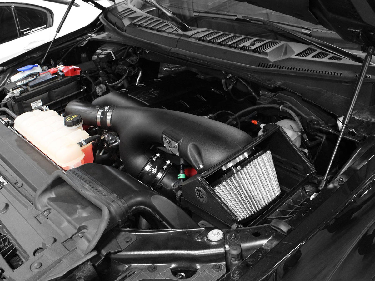Rapid Induction Cold Air Intake System w/ Pro Dry S Filter Ford F-150 15-26 V6-2.7L (tt)/ 15-16 V6-3.5L (tt) aFe Power-6