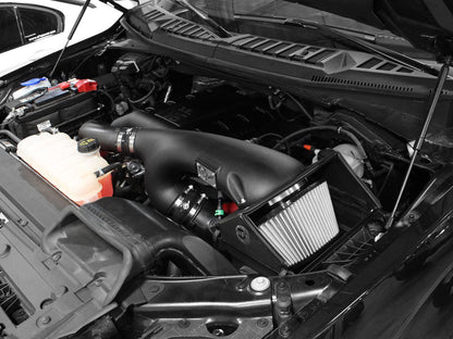 Rapid Induction Cold Air Intake System w/ Pro Dry S Filter Ford F-150 15-26 V6-2.7L (tt)/ 15-16 V6-3.5L (tt) aFe Power-6