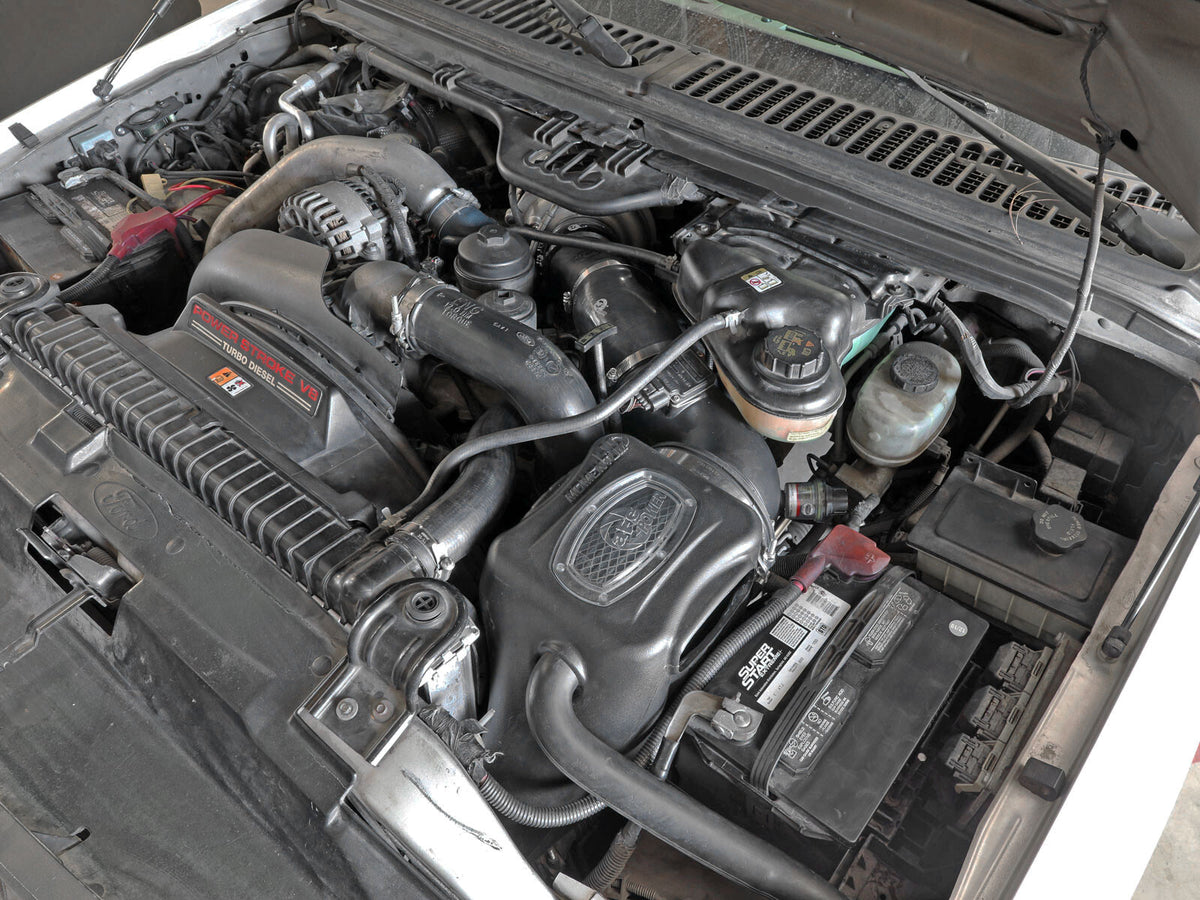 Momentum HD Cold Air Intake System w/ Pro Dry S Filter Ford Diesel Trucks 03-07 V8-6.0L (td) aFe Power-5