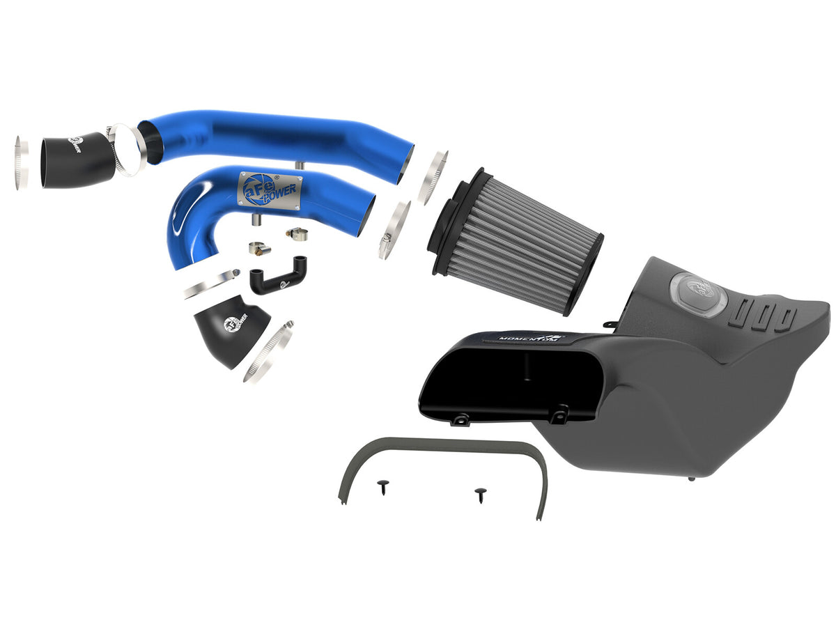 Momentum Xp Cold Air Intake System w/ Pro Dry S Filter Blue Ford F-150 Raptor 17-20 V6-3.5L (tt) aFe Power-4