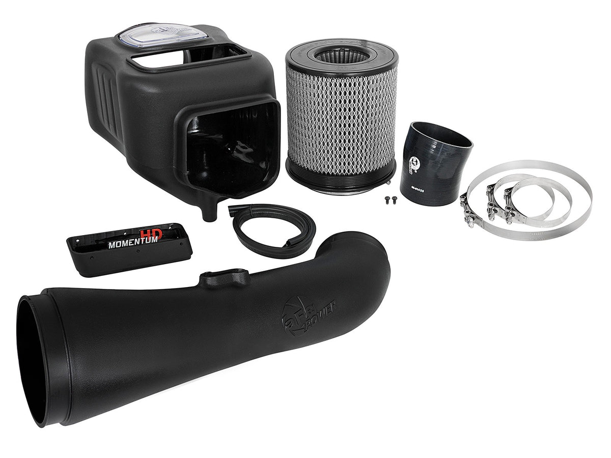 Momentum HD Cold Air Intake System w/ Pro Dry S Filter GM Diesel Trucks 17-19 V8-6.6L (td) L5P aFe Power-5