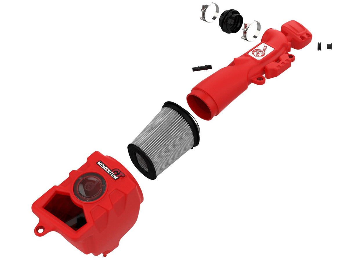 Momentum GT Cold Air Intake System Red w/ Pro Dry S Filter Jeep Wrangler (Jl)/Gladiator (Jt) 18-26 V6-3.6L aFe Power-1