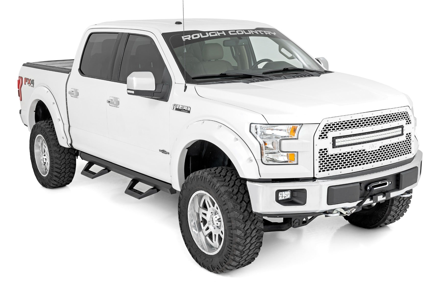 Rough Country SRX2 Adjustable Aluminum Step Crew Cab 15-22 Ford F-150/17-22 Super Duty Rough Country