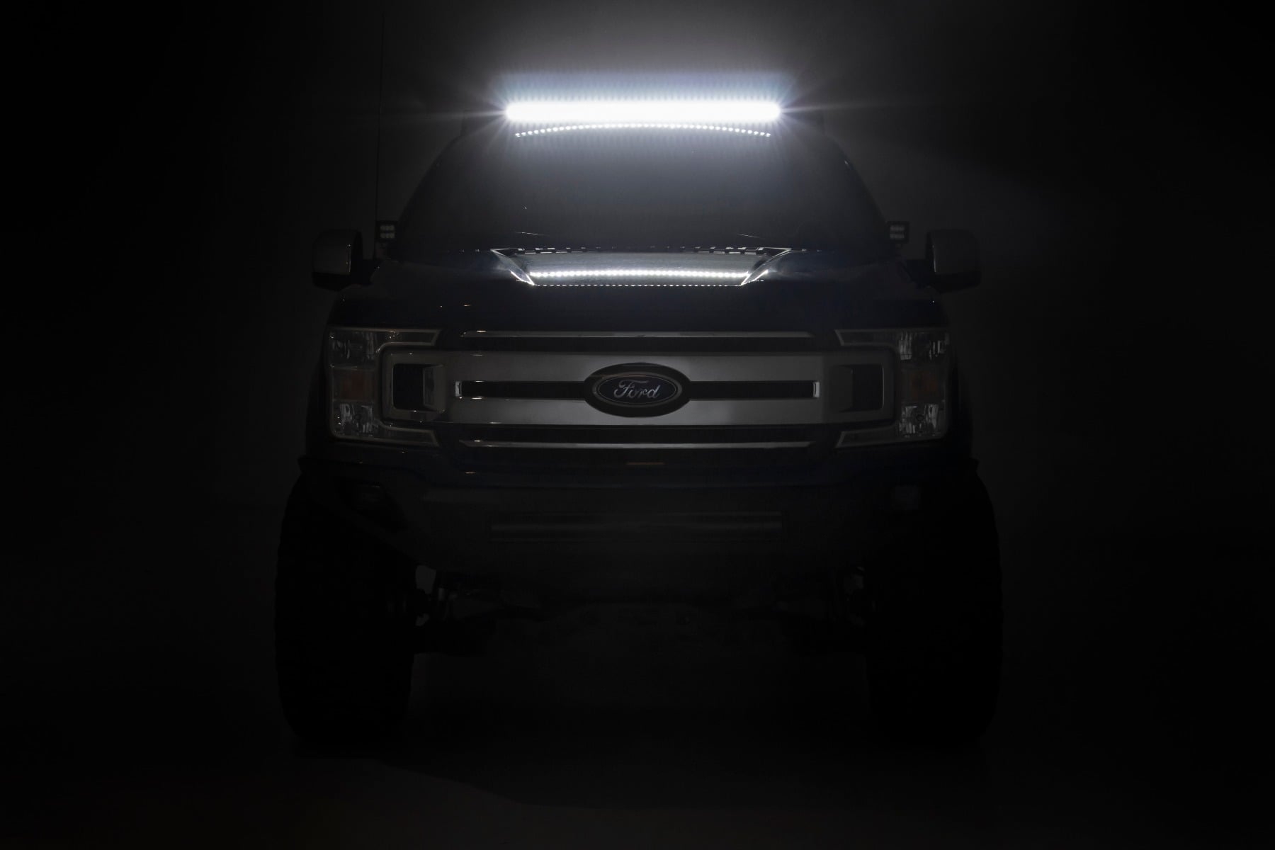 Roof Rack FR & RR 40 Inch Single Row Black LEDs Ford F-150 2WD/4WD (15-18) Rough Country-5