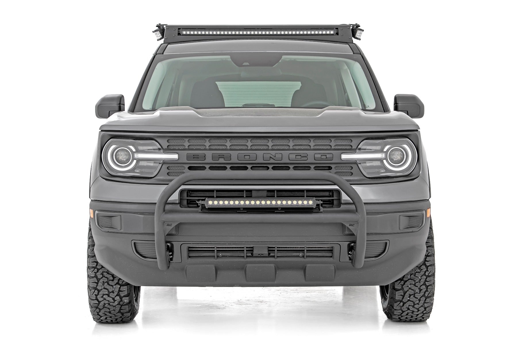 Nudge Bar 20 Inch Black Single Row LED Ford Bronco Sport 4WD (2021-2024) Rough Country-2