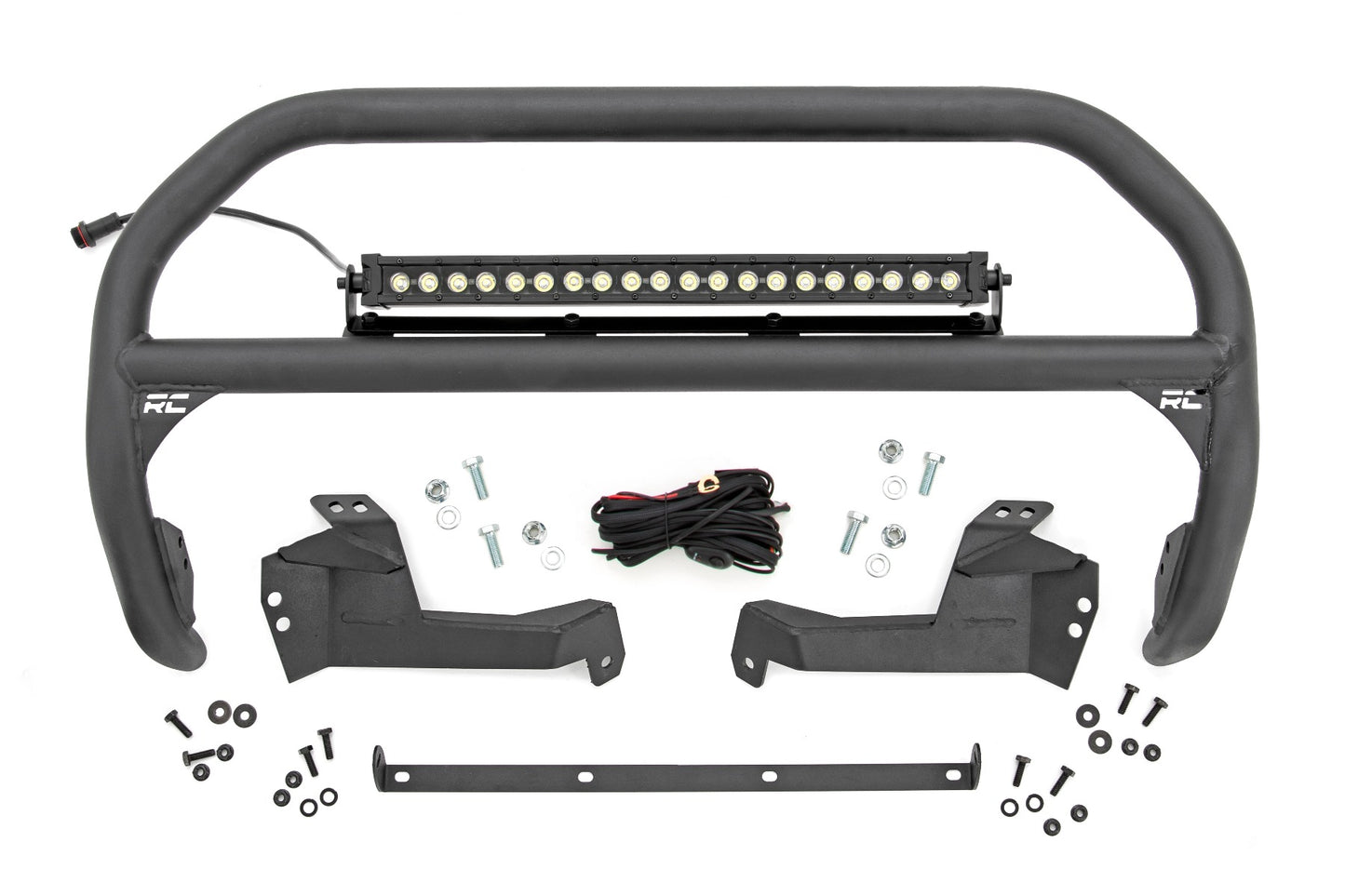 Rough Country Nudge Bar 20 Inch Black Series w/ White DRL Single Row LED 21-Up Ford Bronco Sport Rough Country