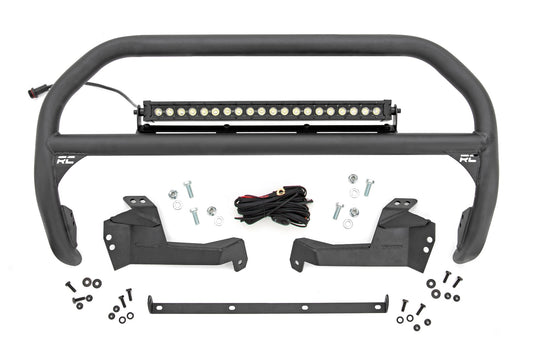 Nudge Bar 20 Inch Black Series w/ White DRL Single Row LED 21-Up Ford Bronco Sport Rough Country
