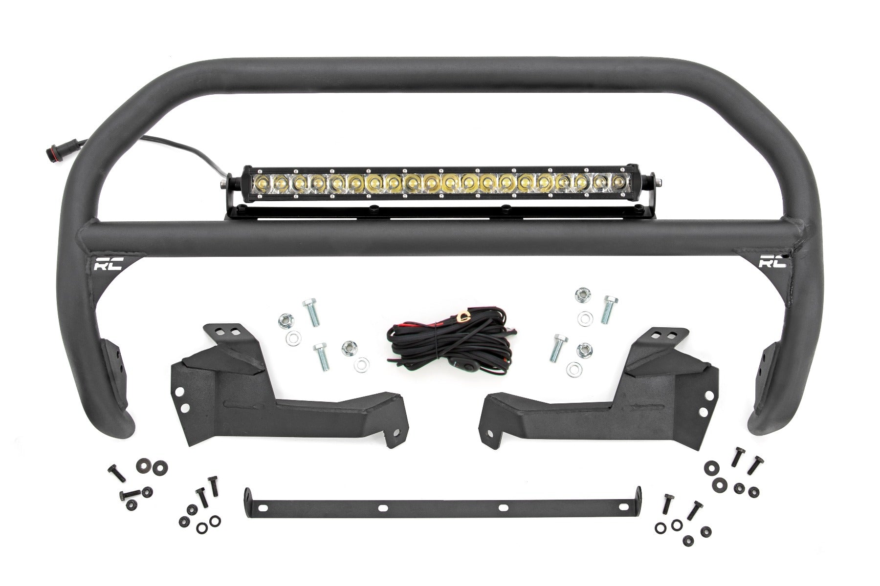 Rough Country Nudge Bar 20 Inch Chrome Series Single Row LED 21-Up Ford Bronco Sport Rough Country