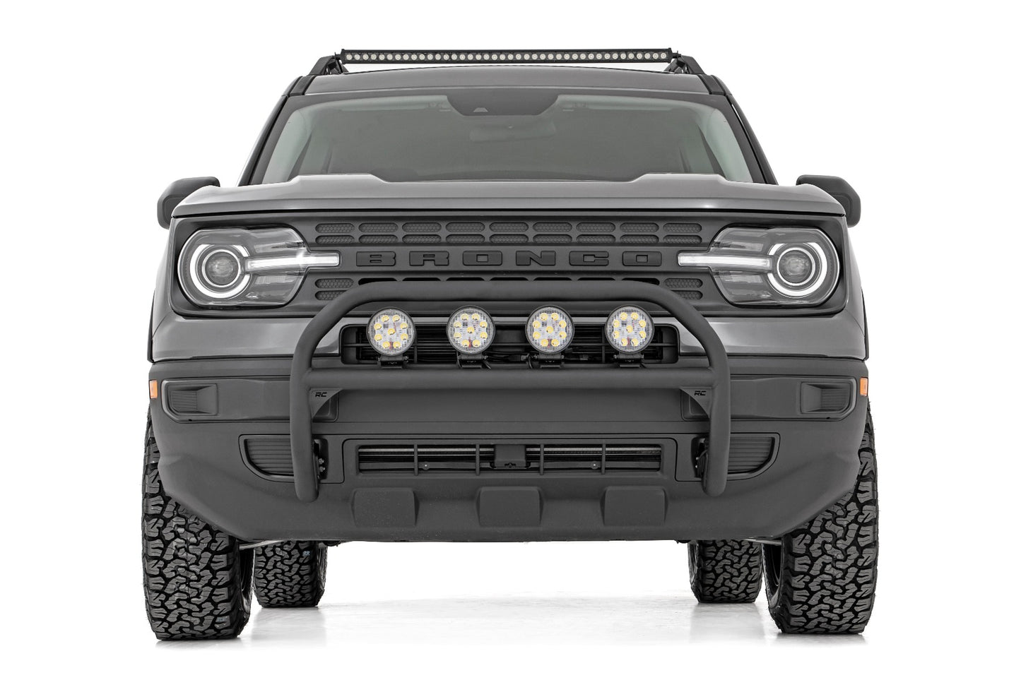 Rough Country Nudge Bar 4 Inch Round Led (x4) 21-Up Ford Bronco Sport 4WD Rough Country