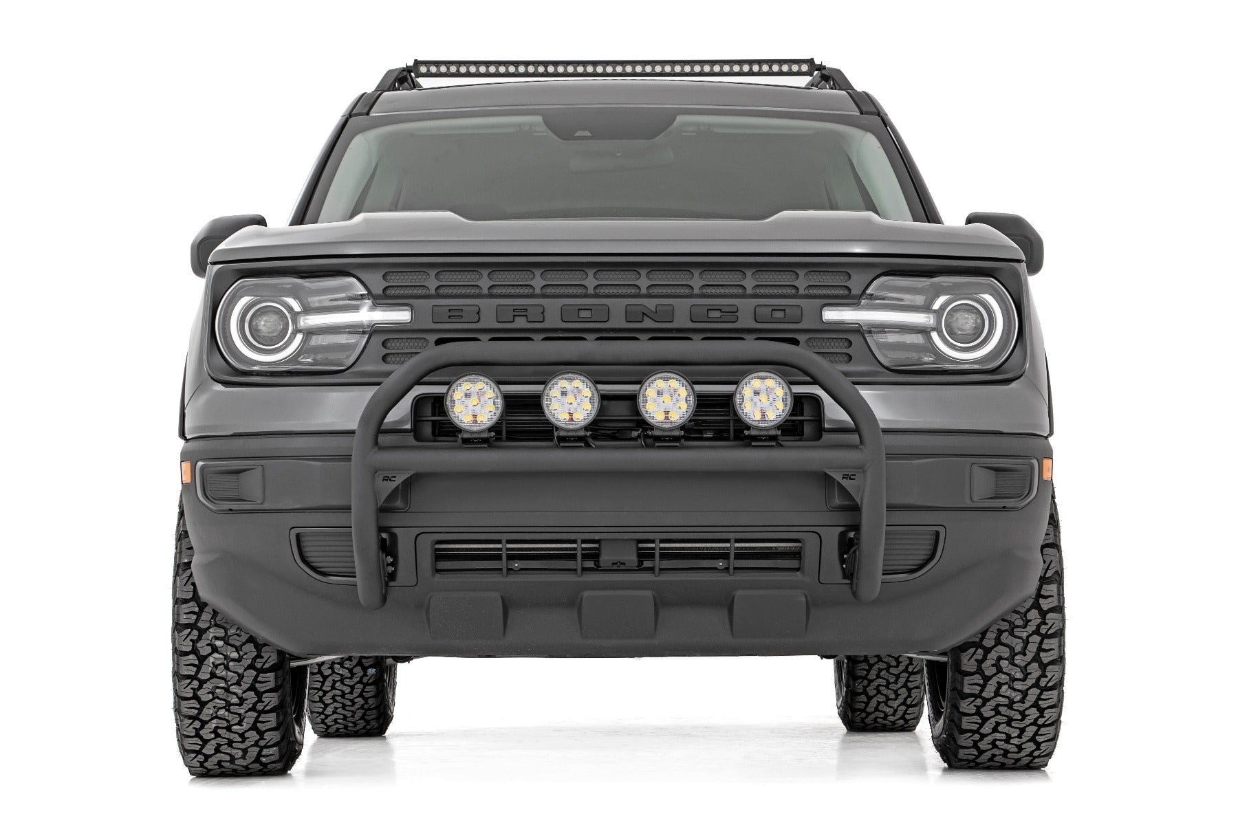 Rough Country Nudge Bar 4 Inch Round Led (x4) 21-Up Ford Bronco Sport 4WD Rough Country