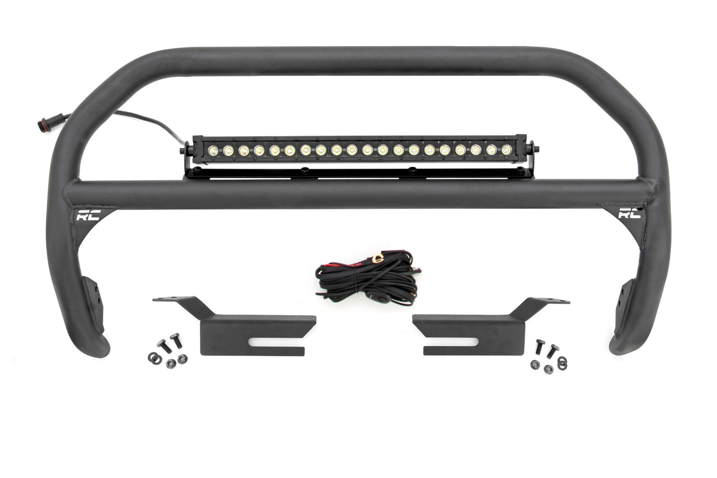 Rough Country Nudge Bar 20 Inch Black Series DRL Single Row LED 21-Up Ford Bronco 4WD Rough Country