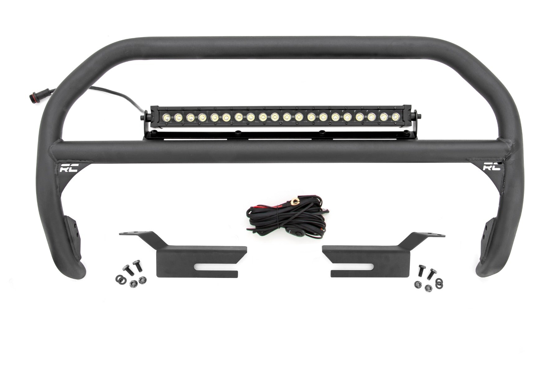 Rough Country Nudge Bar 20 Inch Black Series DRL Single Row LED 21-Up Ford Bronco 4WD Rough Country