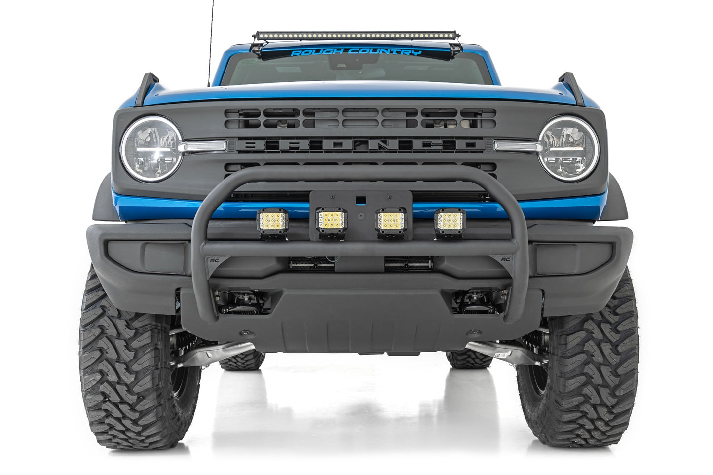 Rough Country Nudge Bar 20 Inch Black Series DRL Single Row LED 21-Up Ford Bronco 4WD Rough Country