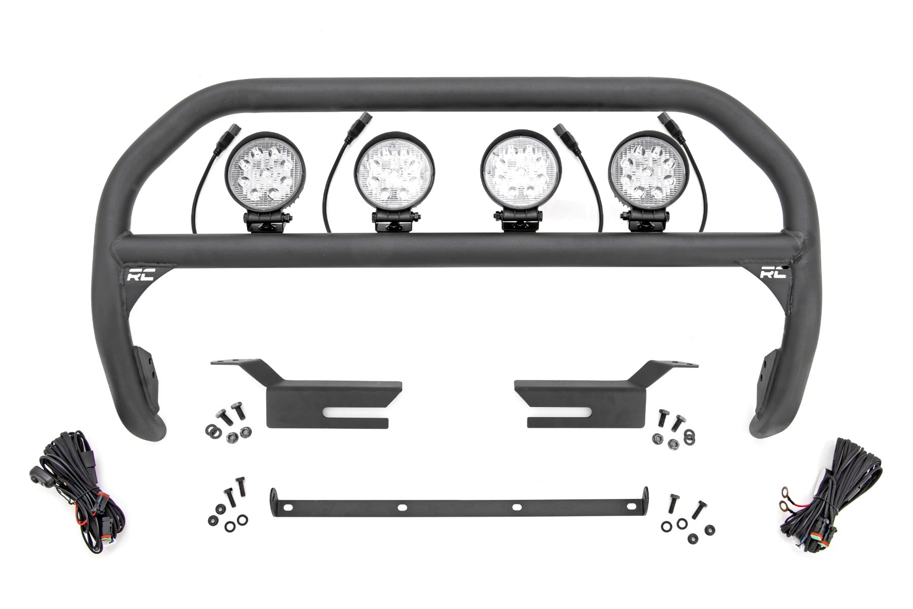 Rough Country Nudge Bar 4 Inch Round Led (x4) 21-Up Ford Bronco 4WD Rough Country